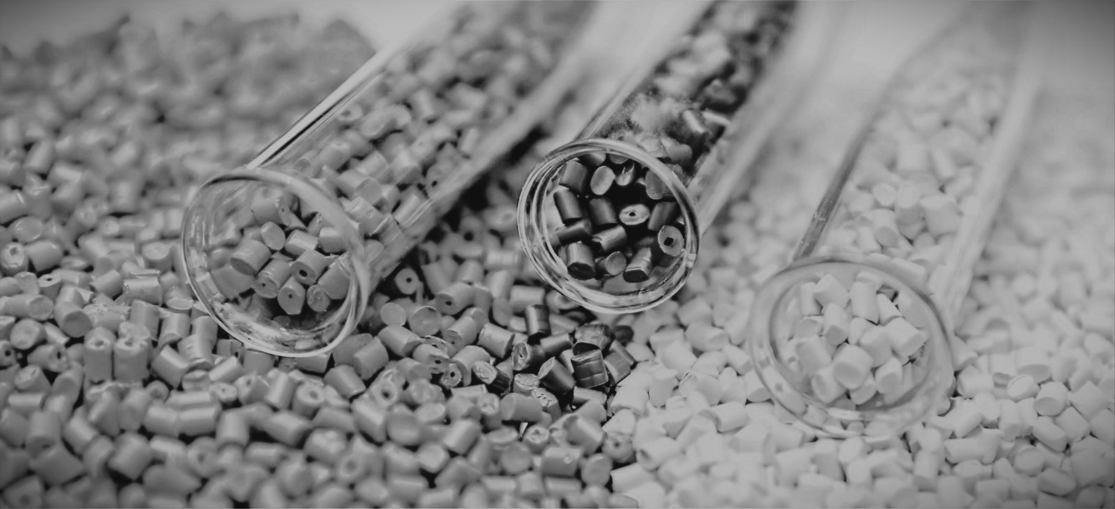 Plastic granules in sample tubes for resin testing